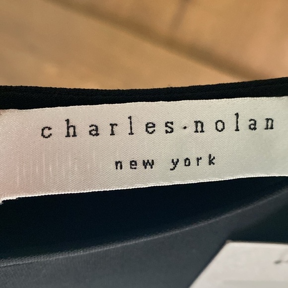 NWT Charles Nolan NY Sheath Dress Womens 8 Black Cap sleeves Pockets Simple Chic - Picture 8 of 8